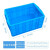 普力捷 加厚塑料配盖周转箱分格长方形六格箱收纳箱多分格箱零件盒工具箱 加高无格+蓝色