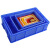 蕙心泽加厚周转箱塑料盒子长方形工具箱零件盒收纳盒螺丝物料盒配件盒 5号加高蓝色345*270*195