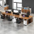 圣黎家具 SHENGLI 办公桌椅组合职员桌四人位屏风桌单人卡位工位电脑员工桌 柚木色(1.4米) 单人位(不含柜)