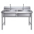 金诗洛 K5151 商用不锈钢水池 厨房水槽洗碗洗菜盆带支架存储池 加厚100*50*80双槽