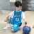 AT男童夏季套装篮球服2024新款男孩儿童运动速干球衣透气洋气潮 深蓝色 速干 120cm(120cm)
