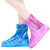 海斯迪克 透明防雨防水鞋套 加厚防滑男女雨鞋 粉色 M 