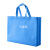 DYQT无纺布袋子定做广告手提覆膜环保立体袋宣传购物市帆布定制logo 有侧天蓝色 200个 横向小号