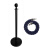 月桐（yuetong）圆球黑色礼宾杆含麻绳 YT-D0440 含黑色杆+银钩深蓝色麻绳 950×320×51mm 1套 