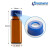 适用1.5ml2ml进样瓶透明液相色谱棕色进样小瓶相样品瓶盖含垫 蓝色开口盖+白膜红胶垫片（