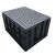 金诗洛 K6078 防静电周转箱黑色塑料收纳箱ESD电子零件元件盒物料胶框 615*430*320