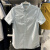 班尼路（Baleno）班尼路2024夏季装纯色短袖衬衫休闲青年薄衬衣商务88104040 83E白灰 S
