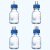 实验室补料瓶 发酵罐1/2/3/4通孔试剂加料瓶 小号中号大号 不锈钢瓶盖补液瓶 蓝盖玻璃瓶单通双通 小号500ml三通