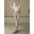 LANGSESI夏季瑜伽服上衣女带胸垫运动T恤短袖网纱透气健身套装 象牙白 含一体式固定胸垫 M