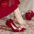 鞋柜（shoebox）达芙妮集团旗下婚鞋新娘鞋2024年新款红色高跟鞋秀禾结婚鞋婚纱两 红色 5cm 37