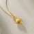 六桂福珠宝 海豚黄金吊坠女3D硬足金坠子项链挂坠母亲节礼物 配银链 0.95g