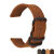 SNQP柔软复古真皮表带男牛皮表带适用于天梭浪琴卡西欧欧米茄华为GT3 棕色黑环 22MM