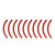 雨林军 反光防水压力表贴 三色标识贴仪表盘指示贴 10条/张 10cm四分之一贴 红色 单位：张