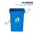 垃圾桶大号饭店方形厨房商用50l塑料垃圾箱40升60L大容量无盖 60L正方无盖蓝色