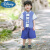 迪士尼（Disney）男童汉服夏装中国风唐装国学服女童古装表演服六一儿童演出服套装 男款 90cm