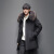 品牌断码2023冬季新款外套男士毛领服青年韩版加厚中长款连帽保暖 YR2099黑色 M