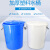 工孚 大号加厚塑料圆桶圆形收纳桶 大容量水桶 60L白色带盖 一个价