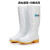 适用于48大码白色雨鞋厂工作雨靴防滑车间耐磨卫生靴防油防水鞋 22厘米高白色雨鞋 39