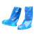一次性鞋套防水雨天加厚长高筒养殖靴套防滑户外漂流耐磨塑料脚 (蓝色)橡筋款50只 皮筋上拉固定 均码