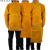 品质电焊工牛皮耐磨隔热防烫耐高温防护衣反穿衣焊工 桔色短款高领长袖85cm XL