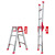 瑞居两用梯子人字梯加厚梯子铝合金梯多功能折叠三步梯子0.84