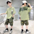 迪士尼（Disney）1-15岁儿童装男童夏装套装2024夏季中大童男孩薄款运动夏款酷帅气 绿色 120cm