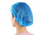 严品安防 一次性头套 蓝色1箱（2000个） 无纺布帽子条形隔离圆发帽罩厨房打扫无尘帽套双筋