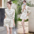 皮尔卡丹（pierre cardin）新中式国风改良旗袍套装女2024夏季新款感气质名媛短裤两件套 米白色 S