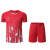 胜利羽毛球服马来西亚大赛服男女短袖团队比赛运动训练服定工作服 2021/A男红色上衣+901红裤 XL