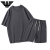 乔奇阿玛尼运动套装男夏季薄款T恤短裤运动服两件套 黑色 XL