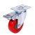 工孚 脚轮 轻型转向全包红色脚轮 PVC万向刹车轮 移动轮 脚手架轮 单位：个 3寸轻型定向轮 