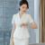 魅菲梵短袖小西装职业套装女2024夏季新款短款前台售楼部办公西服外套女 白色西装 XL
