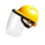 沁度定制电焊面罩配安全帽式焊工防护面具防烤脸护脸全脸焊头戴式焊帽 (透明)面罩+三筋透气(黄色)安全