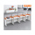 DEDH丨白橙色简约现代电销卡座六人隔断工位 ；横排4人位款式（不涉及维保）