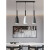 梵季餐厅灯吊灯三头现代简约北欧风格饭厅餐桌灯吧台个性创意条形灯具 3头长盘(白+黑+灰)+三色LED灯泡