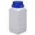 级500ML毫升大口方形塑料瓶HDPE带盖加厚密封空瓶四方塑料瓶 500ml乳白色-蓝盖款（配垫片）