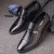 巴图腾皮鞋男士商务正装鞋青年英伦尖头套脚新郎结婚鞋黑色鞋子秋季新款 黑色B17115301 40