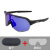 变色骑行眼镜100%户外防风沙紫外线山地公路自行车运动护目镜 黑框银标蓝片（两片装） 升级版