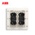 瑞士ABB开关插座面板16A轩致框雅典白色系列两开单控二开AF122