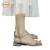 鞋柜（shoebox）达芙妮集团旗下一字带仙女风凉鞋女夏新款韩版百搭珍珠拖鞋气质粗 紫色 35   （22.5cm）