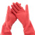 赫思迪格 JG-152 38cm加长乳胶手套 防水洗碗清洁手套 加厚橡胶手套 红色 M码（5双）