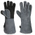 厚创 铝箔焊工手套 隔热防烫烧烤手套耐高温牛皮电焊手套  黑灰色 40cm 