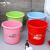  中环力安 22L粉色36*34cm 加厚洗衣塑料水桶手提装水大红色塑料桶盆桶