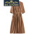 端致（DUANZHI）轻奢品牌夏季V领气质时尚百搭优雅知性连衣裙 浅咖色 3XL