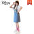 迪士尼（Disney）童装女童牛仔背带裙夏季小女孩吊带裙套装初中学生休闲连衣裙子 白色套装 160cm