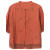 菲斯蓝（Feisilan）冰丝短袖女士衬衫2024夏季中老年妈妈休闲宽松新中式中袖上衣 桔色 2XL （适合135-150斤左右）
