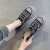DWVIVI UR厚底帆布鞋女2024韩版运动休闲鞋增高圆头系带低帮板鞋小白鞋 金色 35