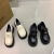 BM INS2024年秋季新款复古英伦风厚底小皮鞋女学院风乐福鞋粗跟 黑色 35