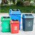 适用垃圾桶塑料带盖室外垃圾箱大容量商用户外厨房办公室工业加厚 60升红色无盖