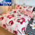迪士尼（DISNEY）家用卡通双面亲肤印花四件套 男女学生宿舍用被单被罩家用床品套 可爱草莓熊 1.0m床单款三件套-被套150*200